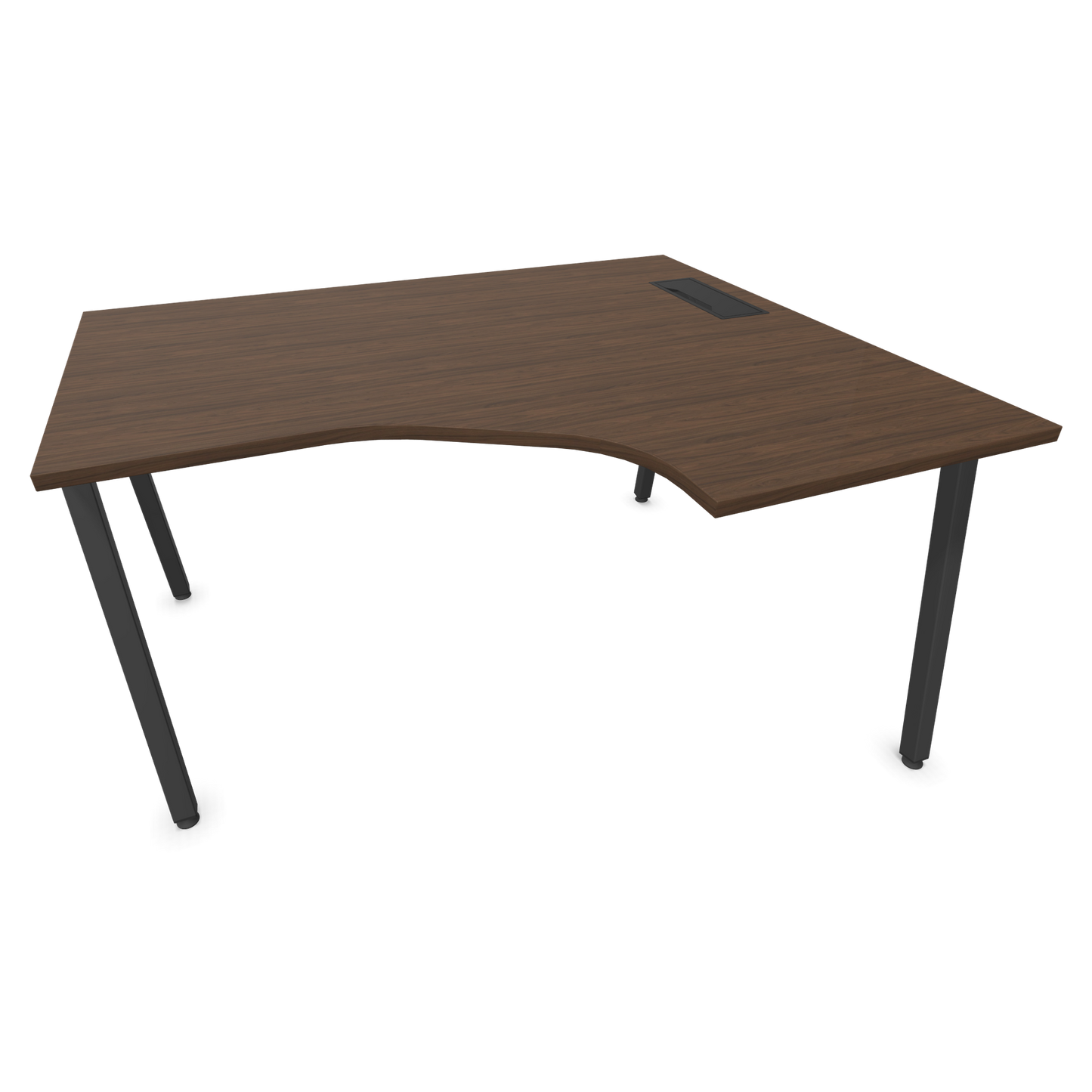 Narbutas Nova A Eckschreibtisch 1400x1200mm -  Gestell Dunkelgrau - Ausrichtung Rechts - Nussbaumdekor dunkel - 6024215