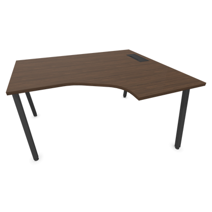 Narbutas Nova A Eckschreibtisch 1400x1200mm -  Gestell Dunkelgrau - Ausrichtung Rechts - Nussbaumdekor dunkel - 6024215