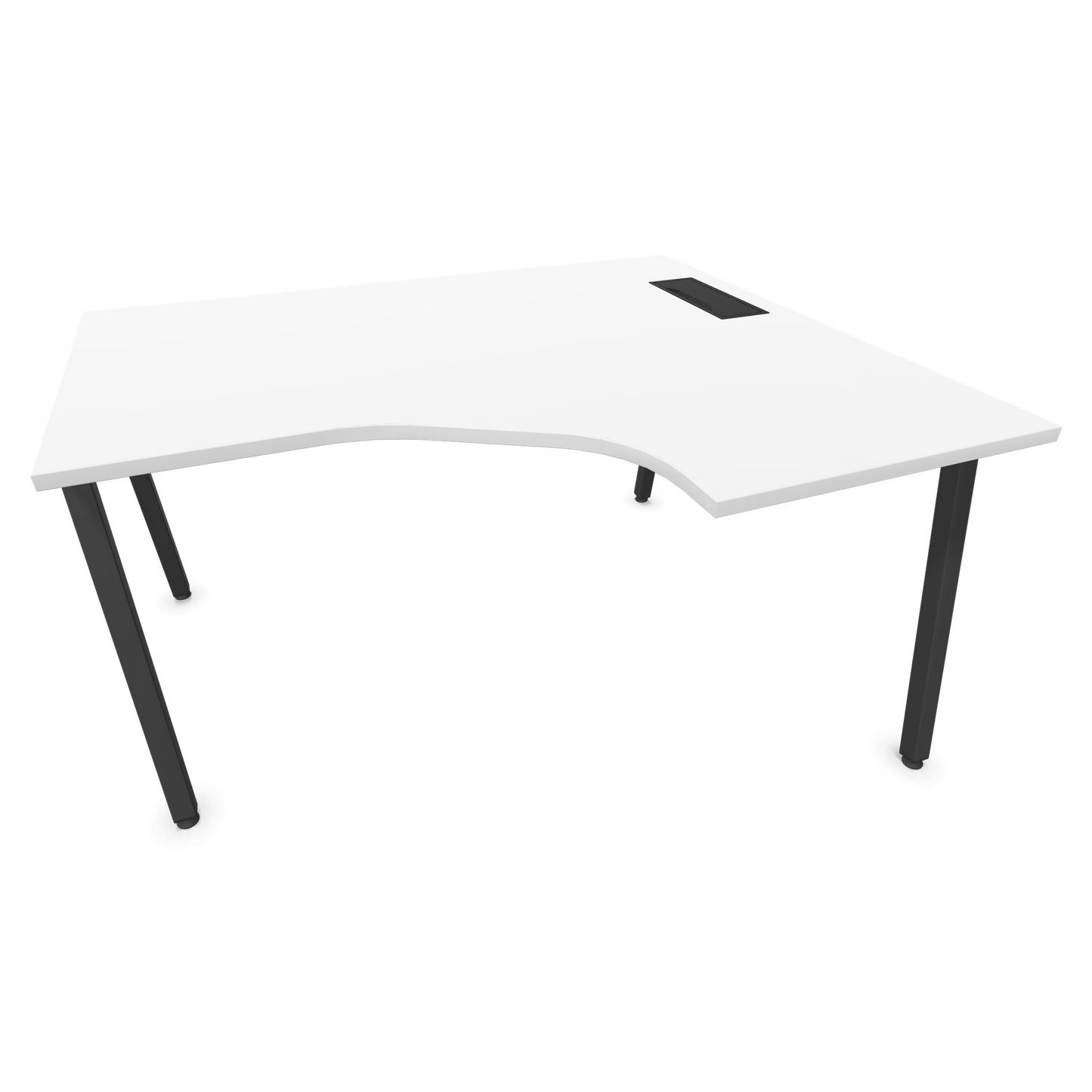Narbutas Nova A Eckschreibtisch 1400x1200mm -  Gestell Dunkelgrau - Ausrichtung Rechts - Weiss - 6024217