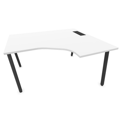 Narbutas Nova A Eckschreibtisch 1400x1200mm -  Gestell Dunkelgrau - Ausrichtung Rechts - Weiss - 6024217