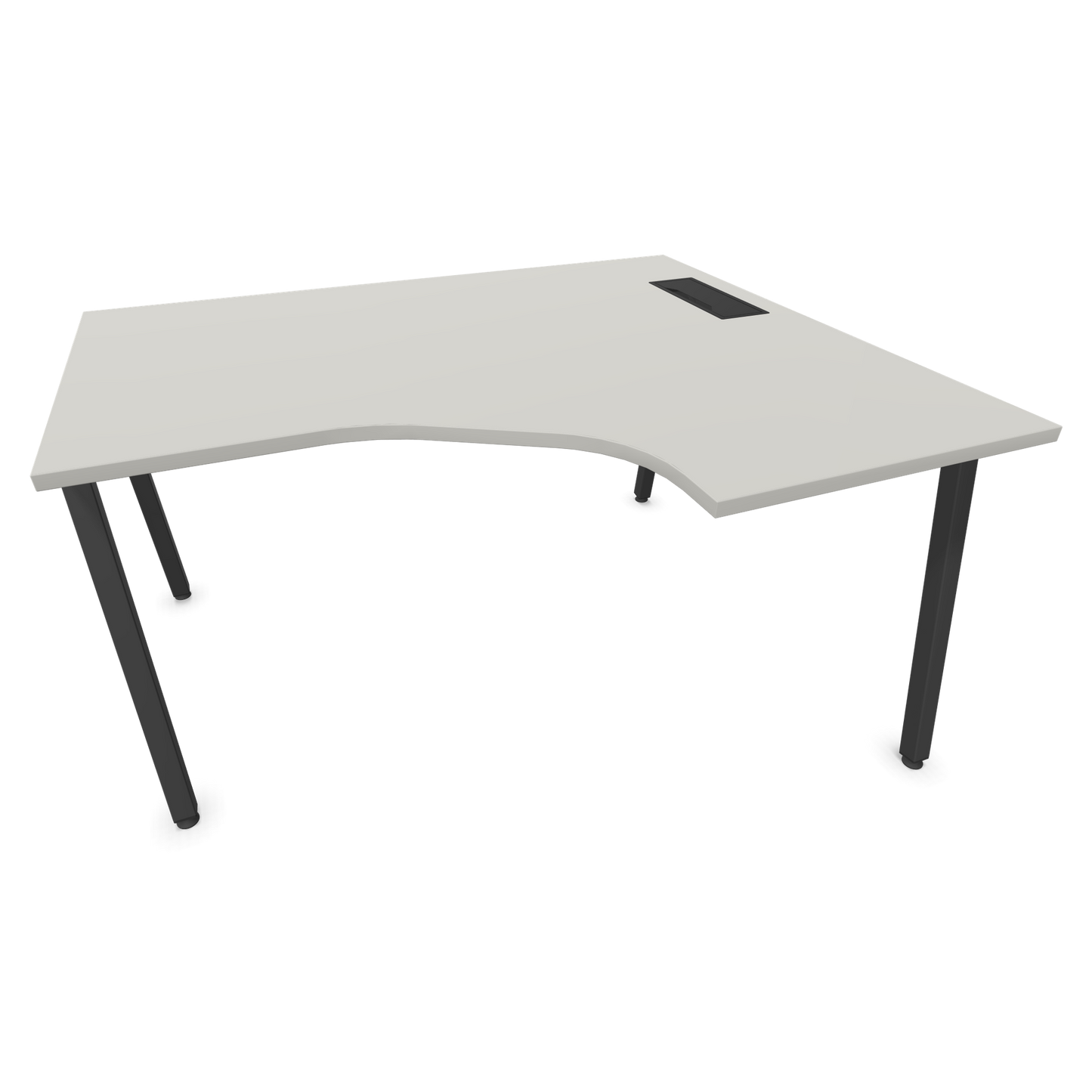 Narbutas Nova A Eckschreibtisch 1400x1200mm -  Gestell Dunkelgrau - Ausrichtung Rechts - Perlgrau - 6024220
