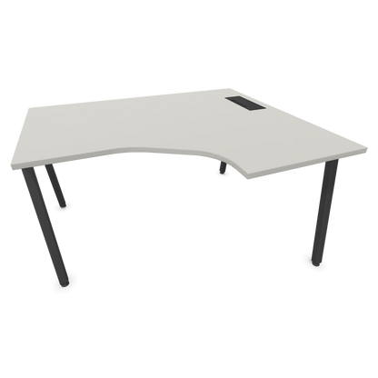 Narbutas Nova A Eckschreibtisch 1400x1200mm -  Gestell Dunkelgrau - Ausrichtung Rechts - Perlgrau - 6024220