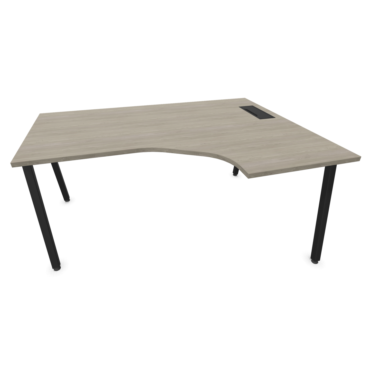 Narbutas Nova A Eckschreibtisch 1600x1200mm -  Gestell Schwarz - Ausrichtung Rechts - Holzdekor grau - 6024225