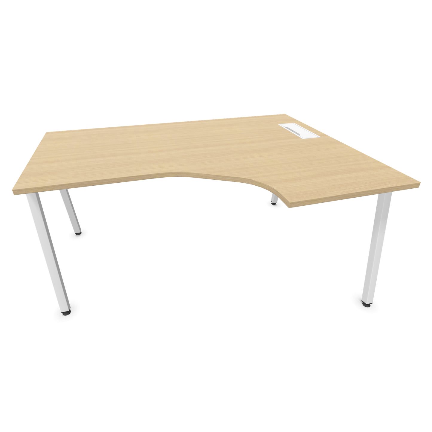 Narbutas Nova A Eckschreibtisch 1600x1200mm -  Gestell Weiss - Ausrichtung Rechts - Eichendekor gebleicht - 6024230