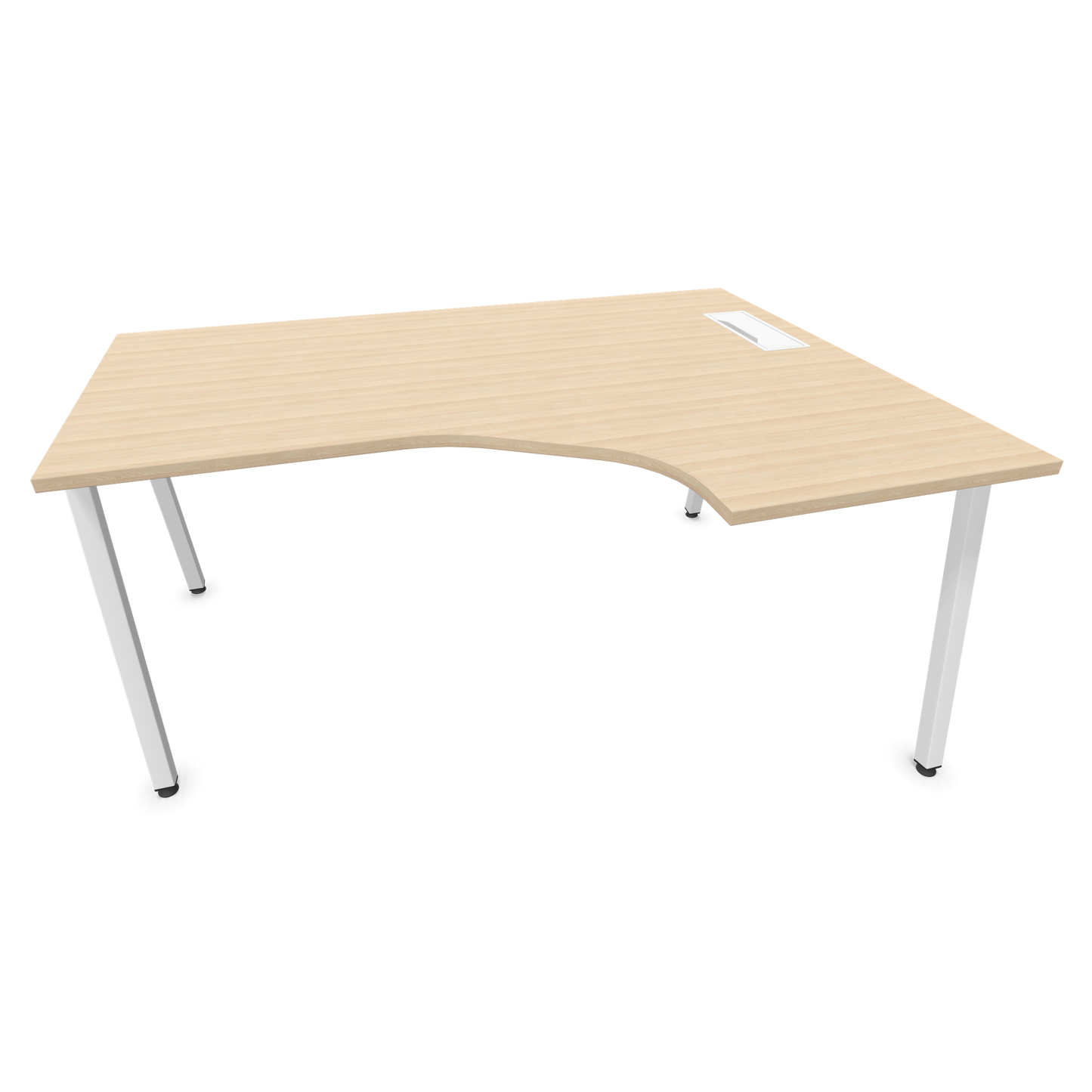 Narbutas Nova A Eckschreibtisch 1600x1200mm -  Gestell Weiss - Ausrichtung Rechts - Eschendekor sandbeige - 6024232