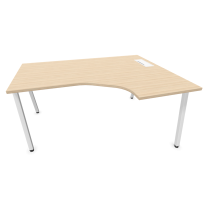 Narbutas Nova A Eckschreibtisch 1600x1200mm -  Gestell Weiss - Ausrichtung Rechts - Eschendekor sandbeige - 6024232