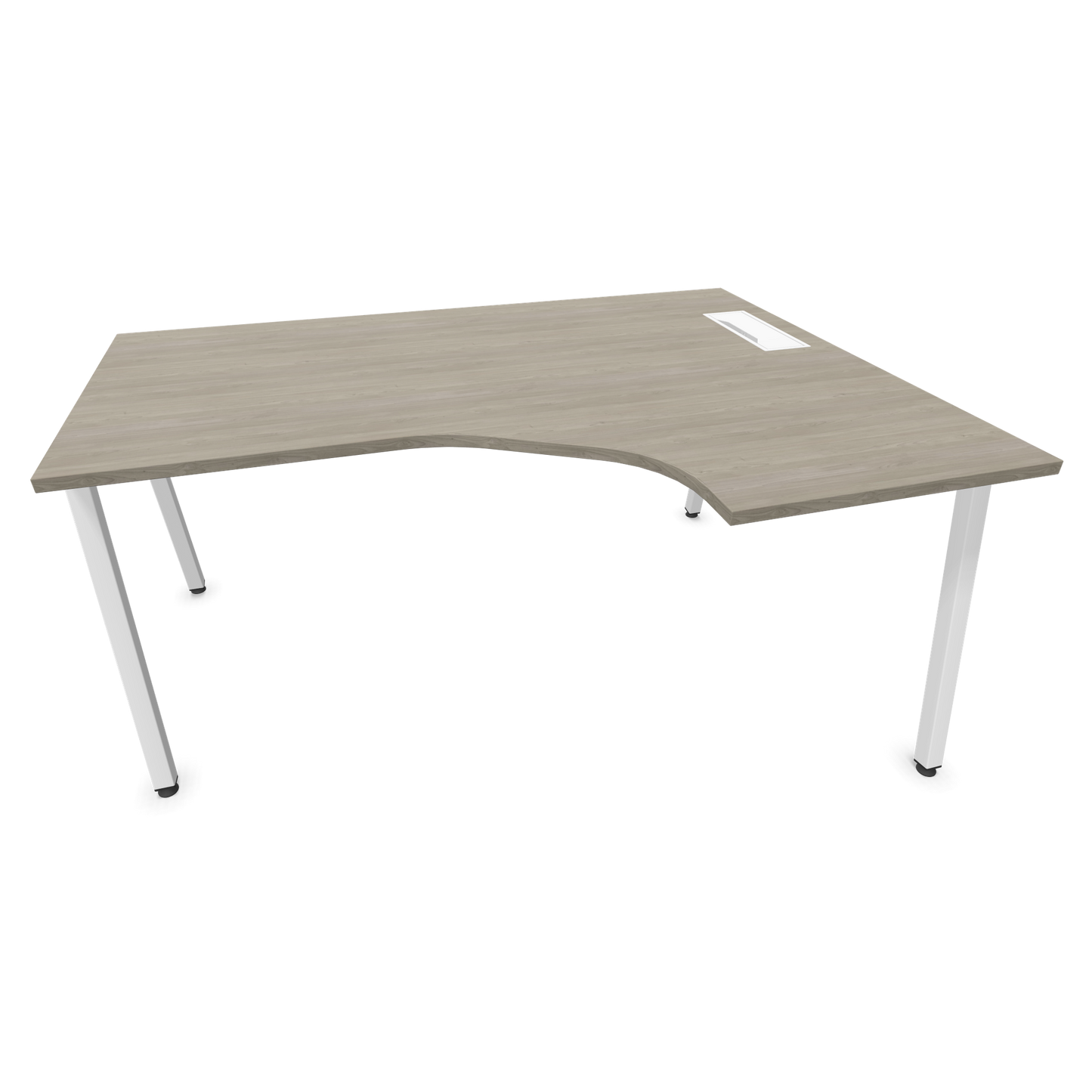 Narbutas Nova A Eckschreibtisch 1600x1200mm -  Gestell Weiss - Ausrichtung Rechts - Holzdekor grau - 6024234