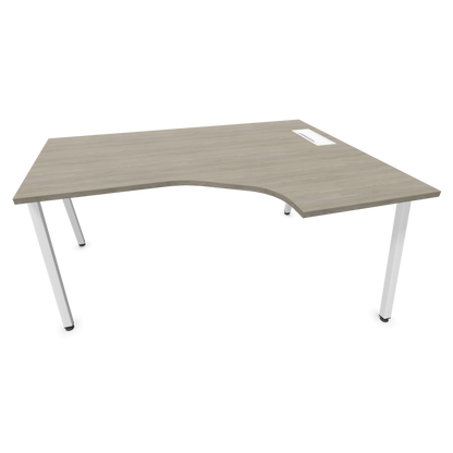 Narbutas Nova A Eckschreibtisch 1600x1200mm -  Gestell Weiss - Ausrichtung Rechts - Holzdekor grau - 6024234