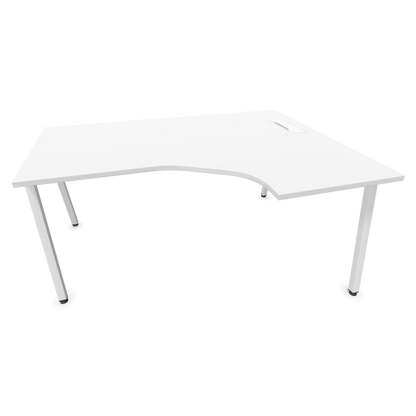 Narbutas Nova A Eckschreibtisch 1600x1200mm -  Gestell Weiss - Ausrichtung Rechts - Weiss - 6024235