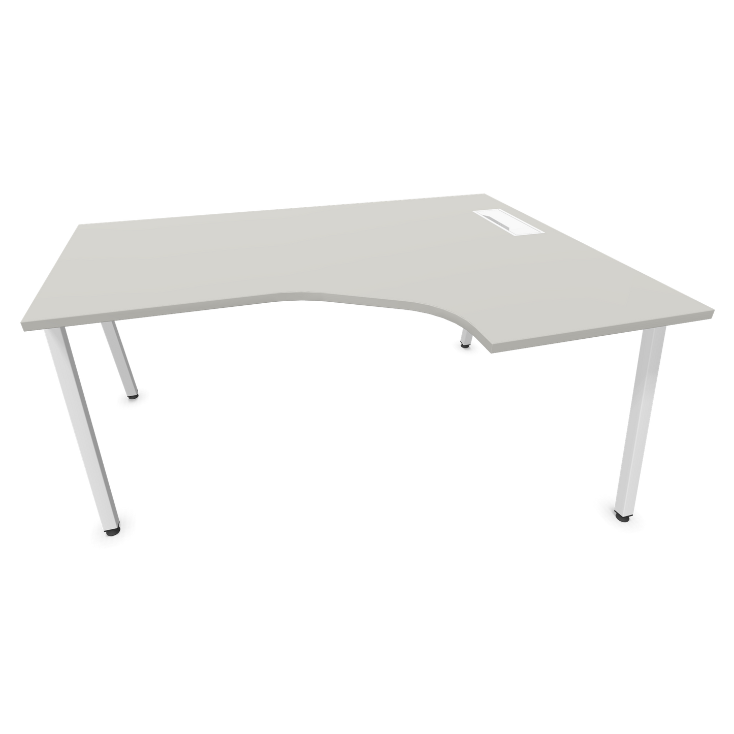 Narbutas Nova A Eckschreibtisch 1600x1200mm -  Gestell Weiss - Ausrichtung Rechts - Perlgrau - 6024238