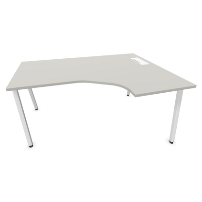 Narbutas Nova A Eckschreibtisch 1600x1200mm -  Gestell Weiss - Ausrichtung Rechts - Perlgrau - 6024238