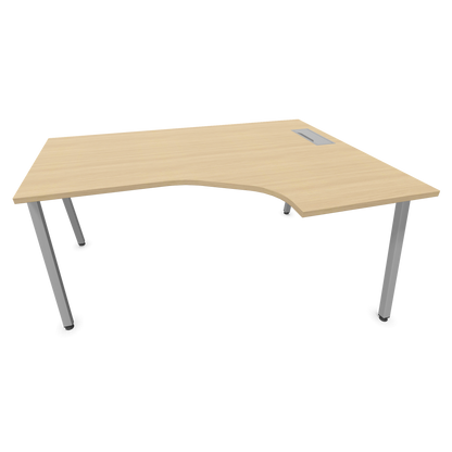Narbutas Nova A Eckschreibtisch 1600x1200mm -  Gestell Silbergrau - Ausrichtung Rechts - Eichendekor gebleicht - 60241239