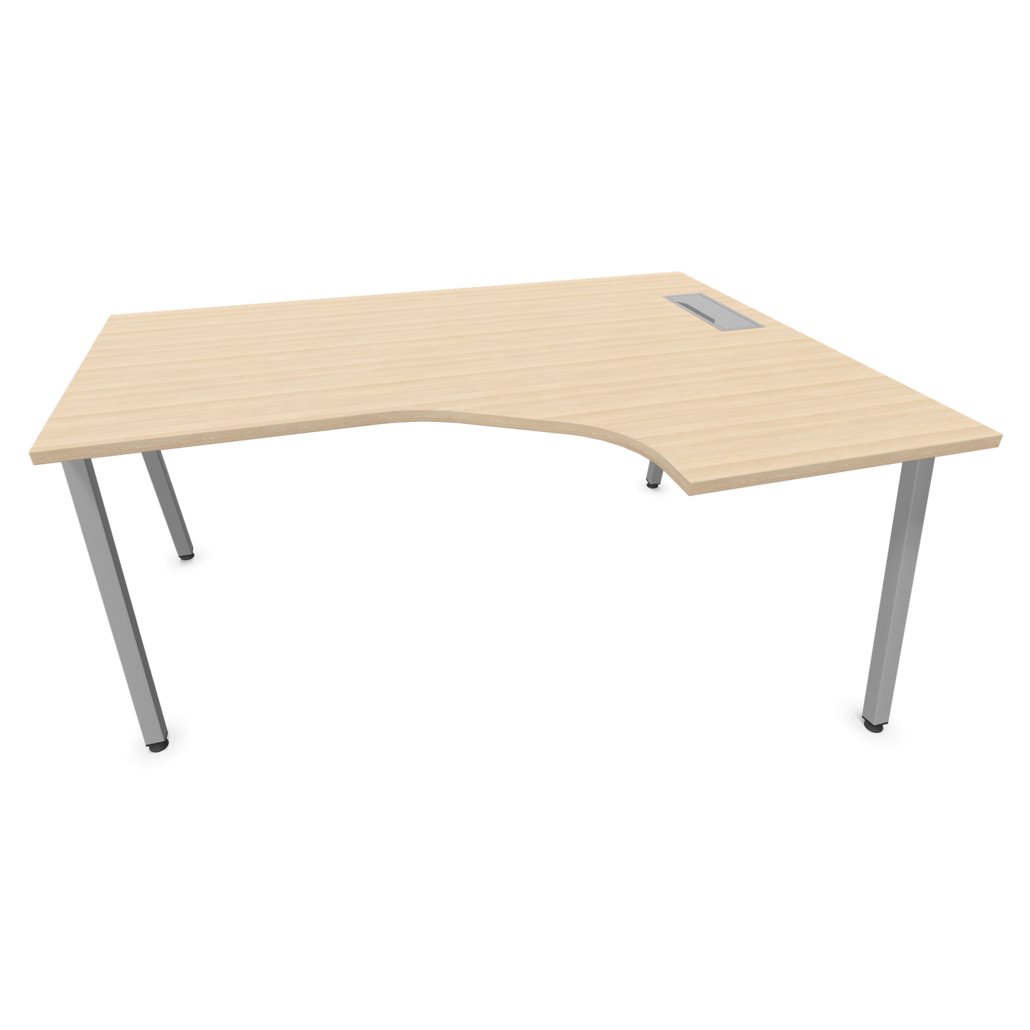 Narbutas Nova A Eckschreibtisch 1600x1200mm -  Gestell Silbergrau - Ausrichtung Rechts - Eschendekor sandbeige - 60241241