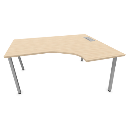 Narbutas Nova A Eckschreibtisch 1600x1200mm -  Gestell Silbergrau - Ausrichtung Rechts - Eschendekor sandbeige - 60241241