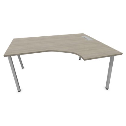 Narbutas Nova A Eckschreibtisch 1600x1200mm -  Gestell Silbergrau - Ausrichtung Rechts - Holzdekor grau - 60241243