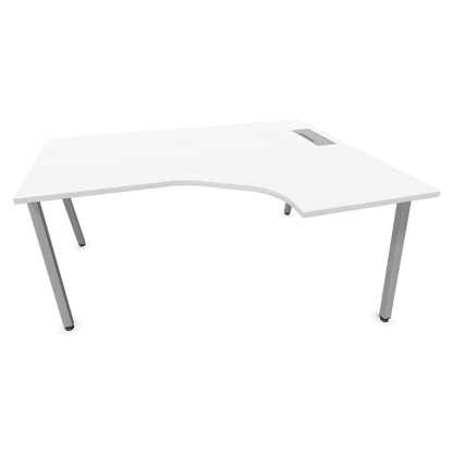 Narbutas Nova A Eckschreibtisch 1600x1200mm -  Gestell Silbergrau - Ausrichtung Rechts - Weiss - 60241244
