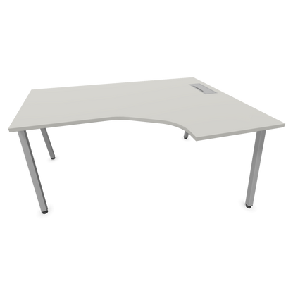 Narbutas Nova A Eckschreibtisch 1600x1200mm -  Gestell Silbergrau - Ausrichtung Rechts - Perlgrau - 60241247