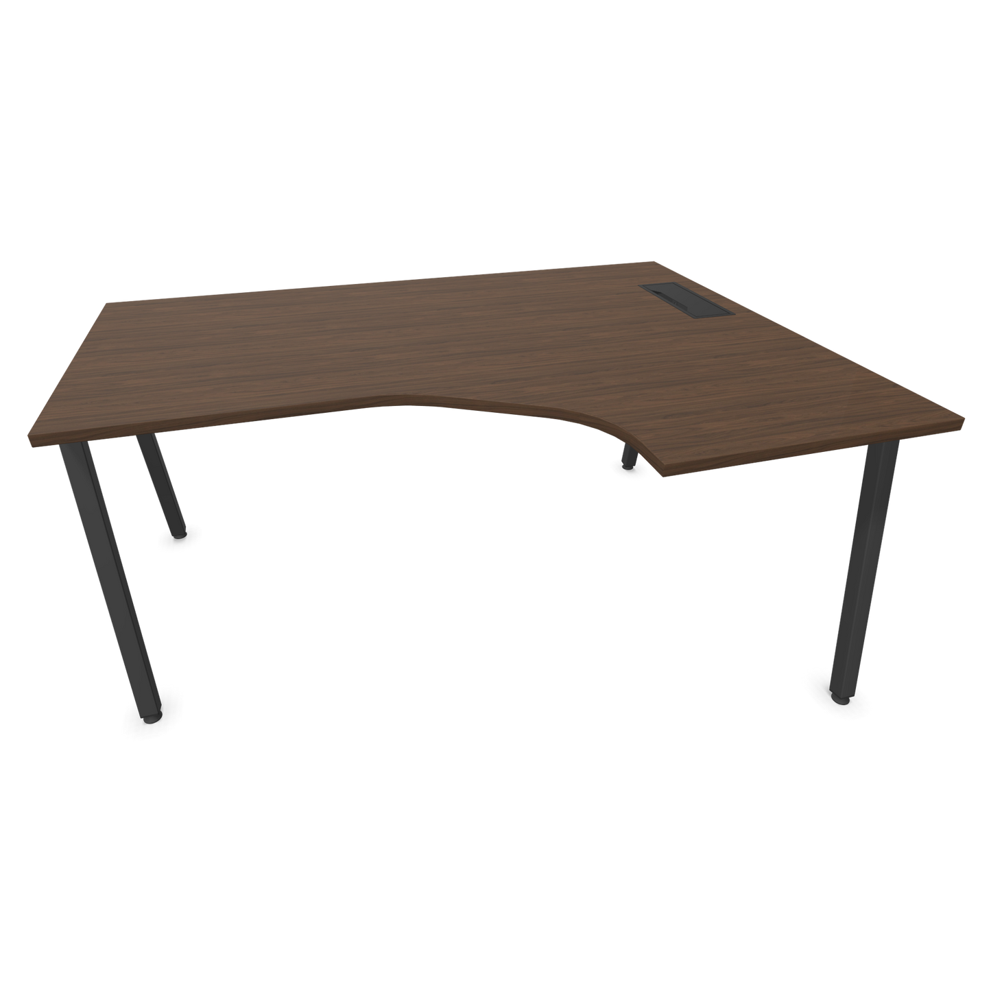 Narbutas Nova A Eckschreibtisch 1600x1200mm -  Gestell Dunkelgrau - Ausrichtung Rechts - Nussbaumdekor dunkel - 6024251