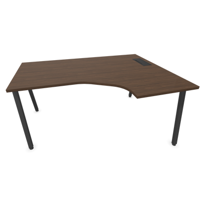 Narbutas Nova A Eckschreibtisch 1600x1200mm -  Gestell Dunkelgrau - Ausrichtung Rechts - Nussbaumdekor dunkel - 6024251
