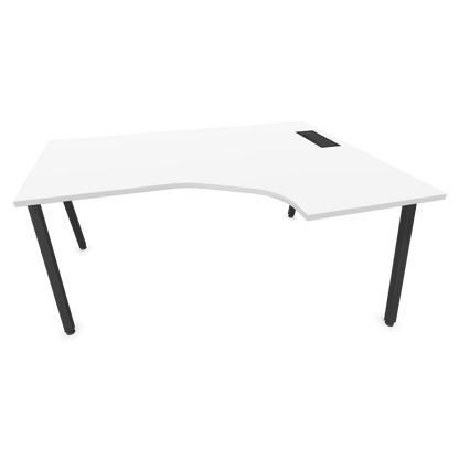 Narbutas Nova A Eckschreibtisch 1600x1200mm -  Gestell Dunkelgrau - Ausrichtung Rechts - Weiss - 6024253