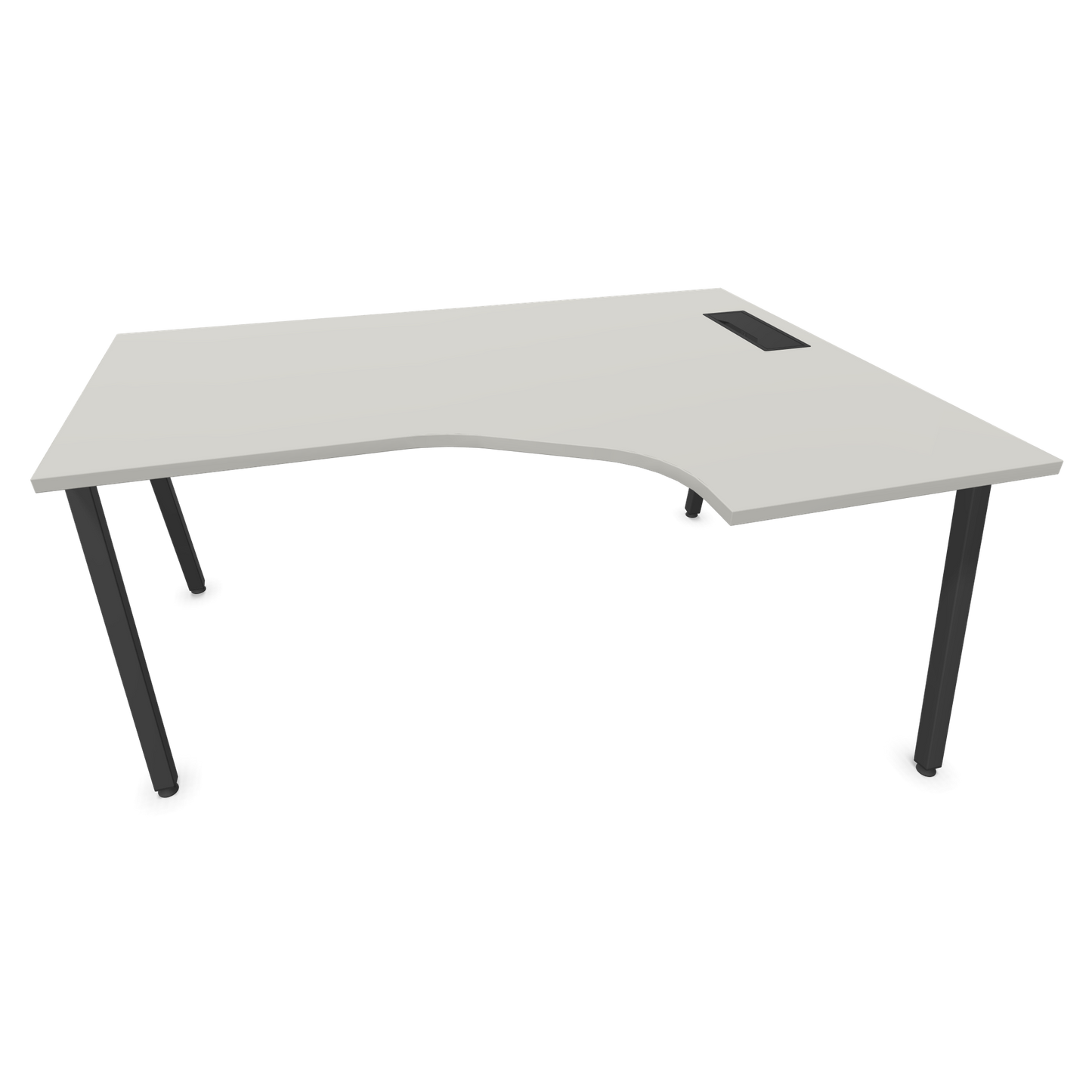 Narbutas Nova A Eckschreibtisch 1600x1200mm -  Gestell Dunkelgrau - Ausrichtung Rechts - Perlgrau - 6024256