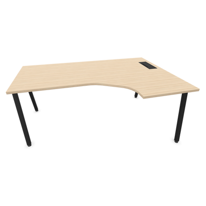 Narbutas Nova A Eckschreibtisch 1800x1200mm -  Gestell Schwarz - Ausrichtung Rechts - Eschendekor sandbeige - 6024259