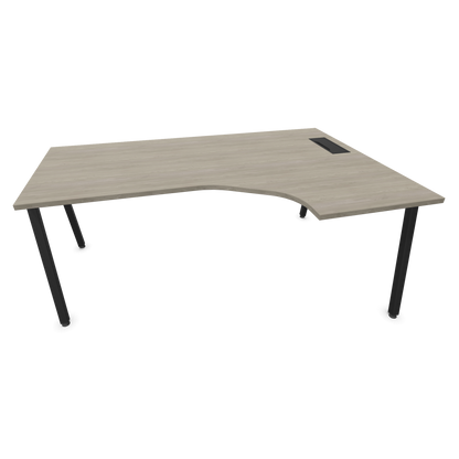 Narbutas Nova A Eckschreibtisch 1800x1200mm -  Gestell Schwarz - Ausrichtung Rechts - Holzdekor grau - 6024261