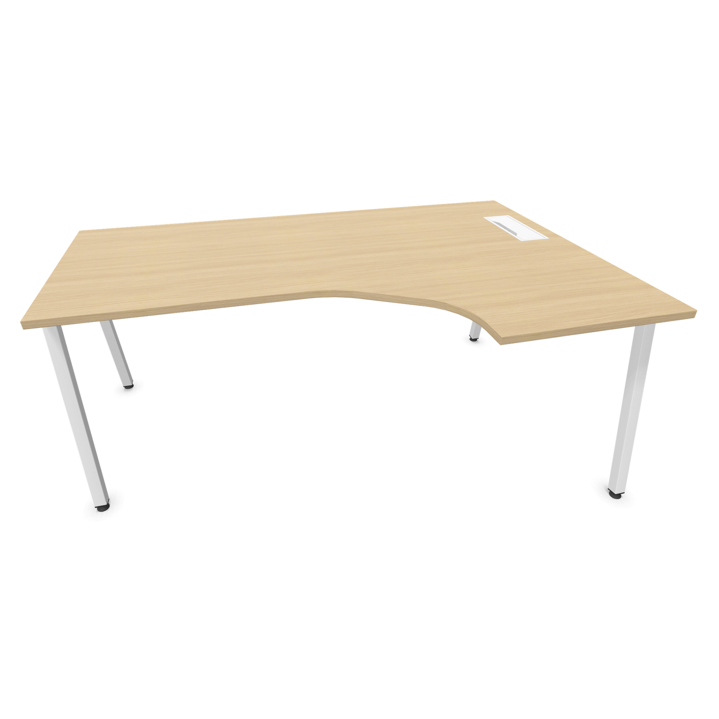 Narbutas Nova A Eckschreibtisch 1800x1200mm -  Gestell Weiss - Ausrichtung Rechts - Eichendekor gebleicht - 6024266