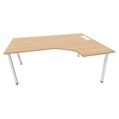 Narbutas Nova A Eckschreibtisch 1800x1200mm -  Gestell Weiss - Ausrichtung Rechts - Bernsteineichendekor - 6024267