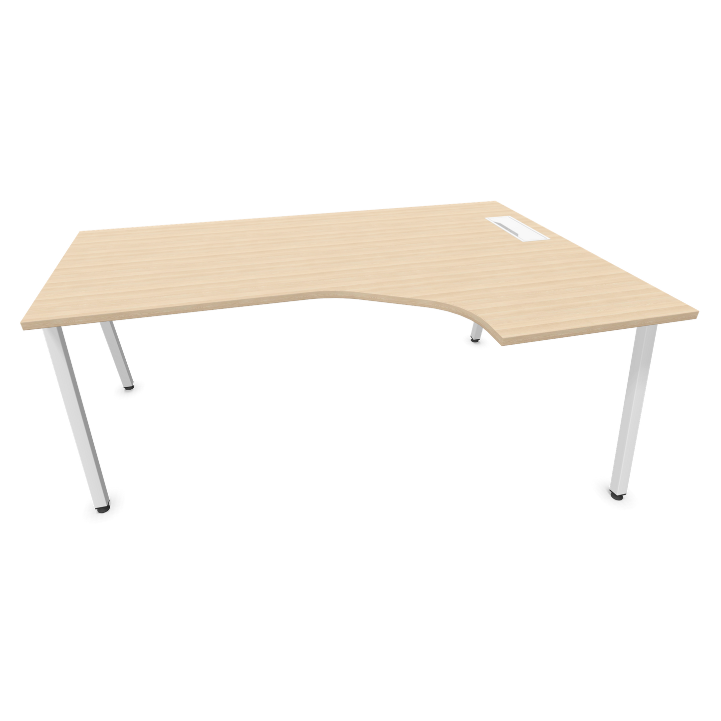 Narbutas Nova A Eckschreibtisch 1800x1200mm -  Gestell Weiss - Ausrichtung Rechts - Eschendekor sandbeige - 6024268