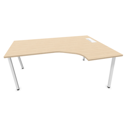 Narbutas Nova A Eckschreibtisch 1800x1200mm -  Gestell Weiss - Ausrichtung Rechts - Eschendekor sandbeige - 6024268
