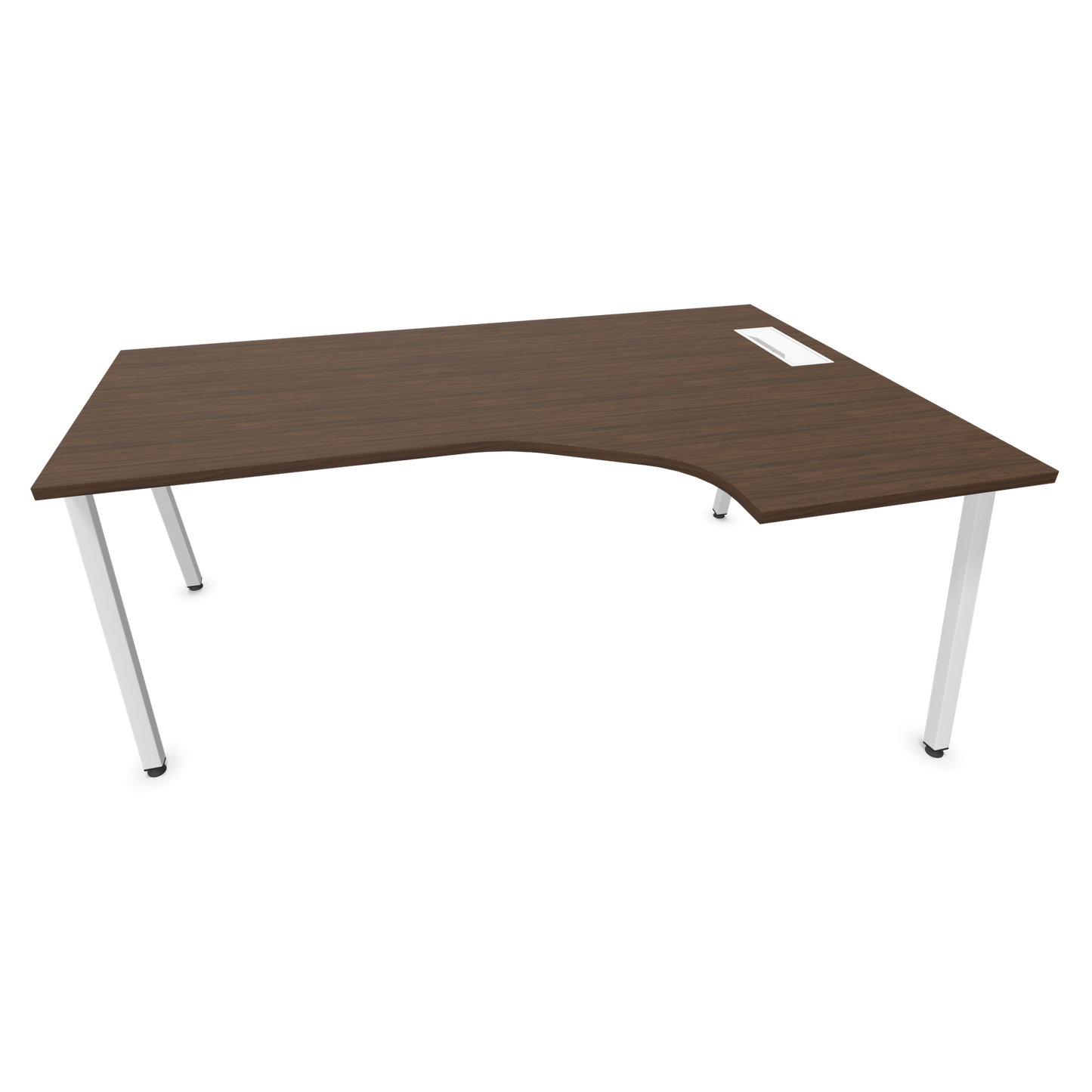 Narbutas Nova A Eckschreibtisch 1800x1200mm -  Gestell Weiss - Ausrichtung Rechts - Nussbaumdekor dunkel - 6024269