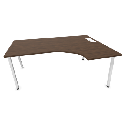 Narbutas Nova A Eckschreibtisch 1800x1200mm -  Gestell Weiss - Ausrichtung Rechts - Nussbaumdekor dunkel - 6024269