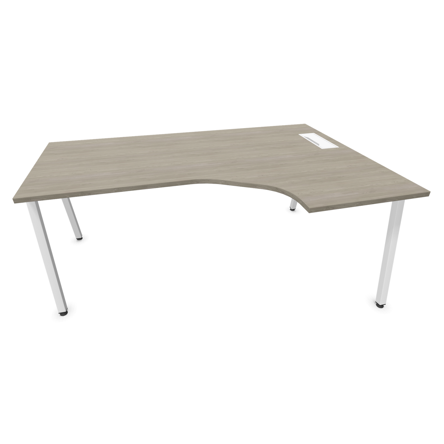 Narbutas Nova A Eckschreibtisch 1800x1200mm -  Gestell Weiss - Ausrichtung Rechts - Holzdekor grau - 6024270