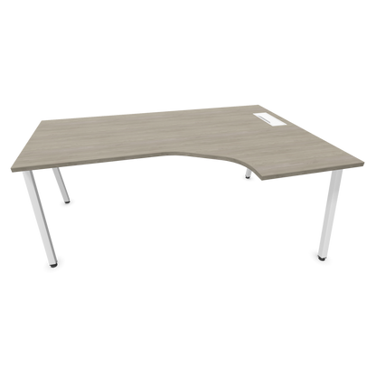 Narbutas Nova A Eckschreibtisch 1800x1200mm -  Gestell Weiss - Ausrichtung Rechts - Holzdekor grau - 6024270