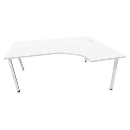 Narbutas Nova A Eckschreibtisch 1800x1200mm -  Gestell Weiss - Ausrichtung Rechts - Weiss - 6024271