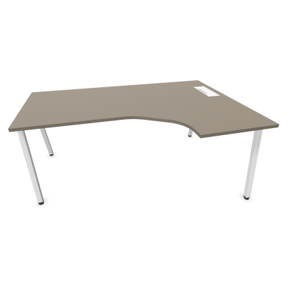 Narbutas Nova A Eckschreibtisch 1800x1200mm -  Gestell Weiss - Ausrichtung Rechts - Cubanitgrau - 6024273