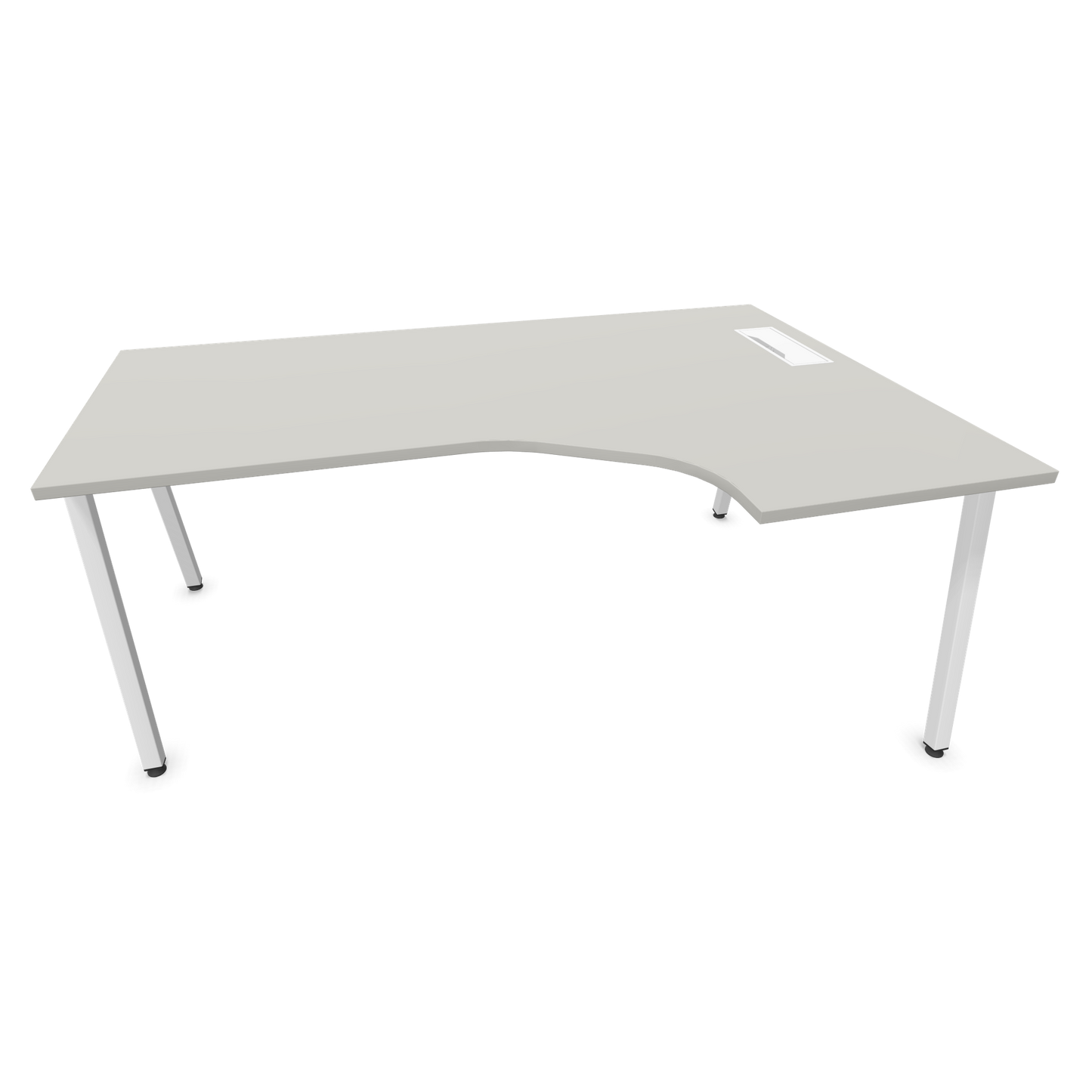Narbutas Nova A Eckschreibtisch 1800x1200mm -  Gestell Weiss - Ausrichtung Rechts - Perlgrau - 6024274