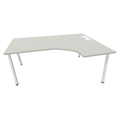 Narbutas Nova A Eckschreibtisch 1800x1200mm -  Gestell Weiss - Ausrichtung Rechts - Perlgrau - 6024274