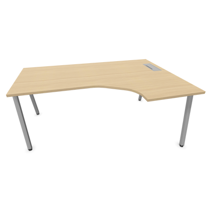 Narbutas Nova A Eckschreibtisch 1800x1200mm -  Gestell Silbergrau - Ausrichtung Rechts - Eichendekor gebleicht - 60241275