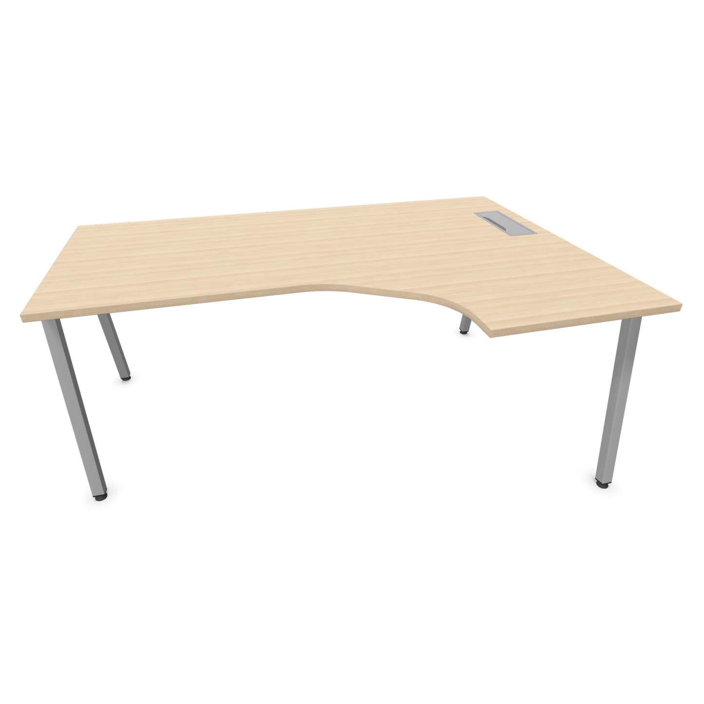Narbutas Nova A Eckschreibtisch 1800x1200mm -  Gestell Silbergrau - Ausrichtung Rechts - Eschendekor sandbeige - 60241277