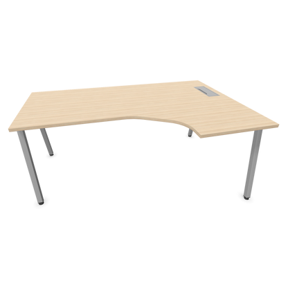 Narbutas Nova A Eckschreibtisch 1800x1200mm -  Gestell Silbergrau - Ausrichtung Rechts - Eschendekor sandbeige - 60241277