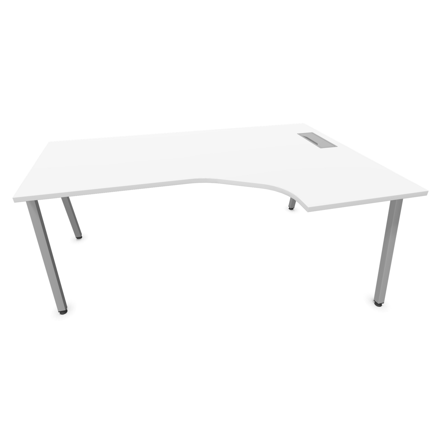 Narbutas Nova A Eckschreibtisch 1800x1200mm -  Gestell Silbergrau - Ausrichtung Rechts - Weiss - 60241280