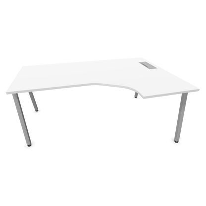 Narbutas Nova A Eckschreibtisch 1800x1200mm -  Gestell Silbergrau - Ausrichtung Rechts - Weiss - 60241280
