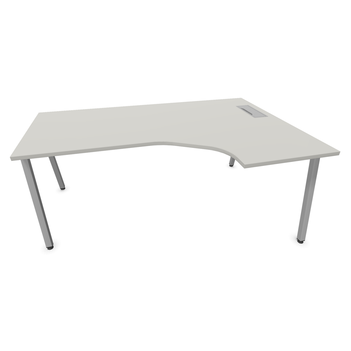 Narbutas Nova A Eckschreibtisch 1800x1200mm -  Gestell Silbergrau - Ausrichtung Rechts - Perlgrau - 60241283