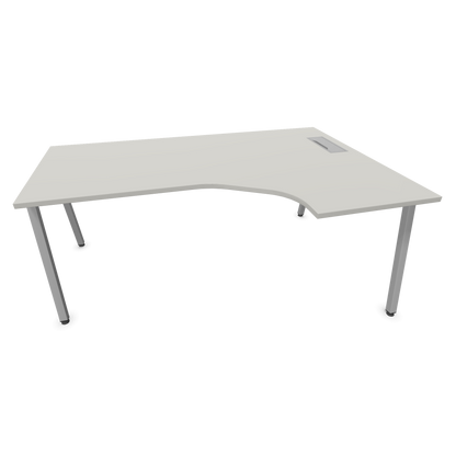 Narbutas Nova A Eckschreibtisch 1800x1200mm -  Gestell Silbergrau - Ausrichtung Rechts - Perlgrau - 60241283