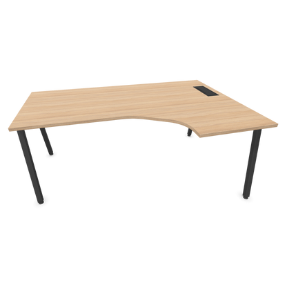 Narbutas Nova A Eckschreibtisch 1800x1200mm -  Gestell Dunkelgrau - Ausrichtung Rechts - Bernsteineichendekor - 6024285