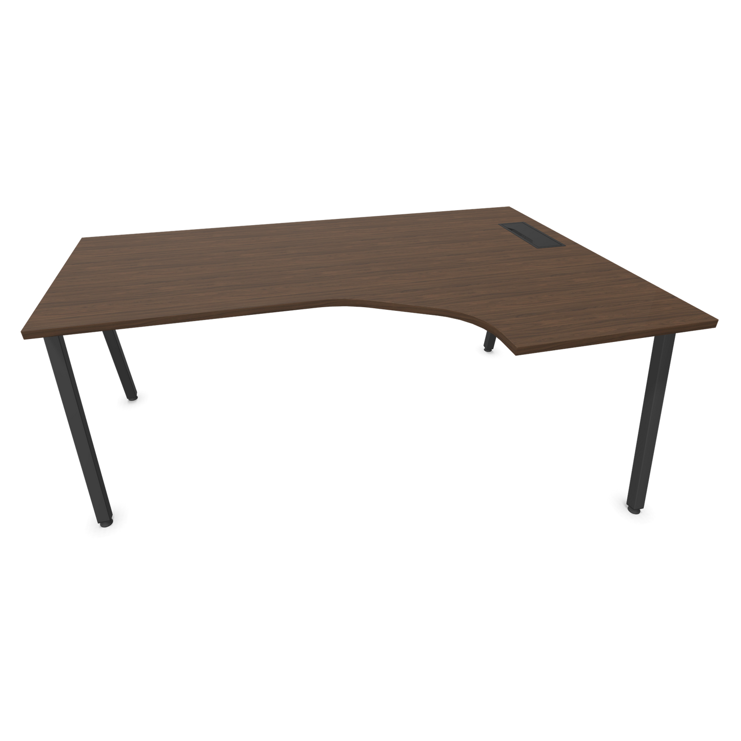 Narbutas Nova A Eckschreibtisch 1800x1200mm -  Gestell Dunkelgrau - Ausrichtung Rechts - Nussbaumdekor dunkel - 6024287