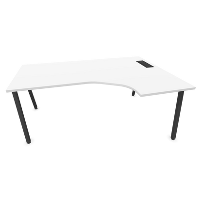 Narbutas Nova A Eckschreibtisch 1800x1200mm -  Gestell Dunkelgrau - Ausrichtung Rechts - Weiss - 6024289