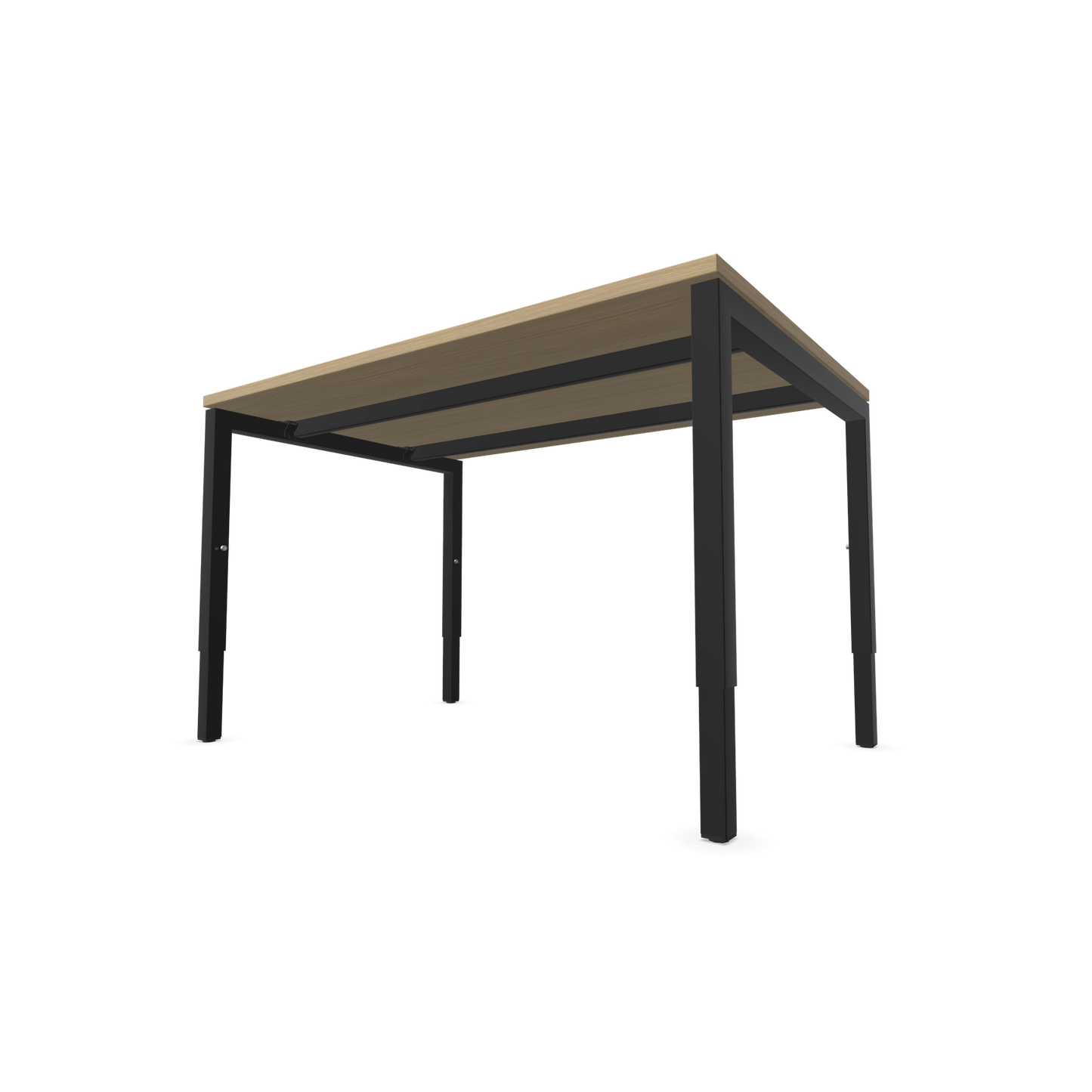 Nova H Schreibtisch Gestell schwarz - Tischplatte  Eichendekor gebleicht - 1200x800mm Ansich von unten - 6024293